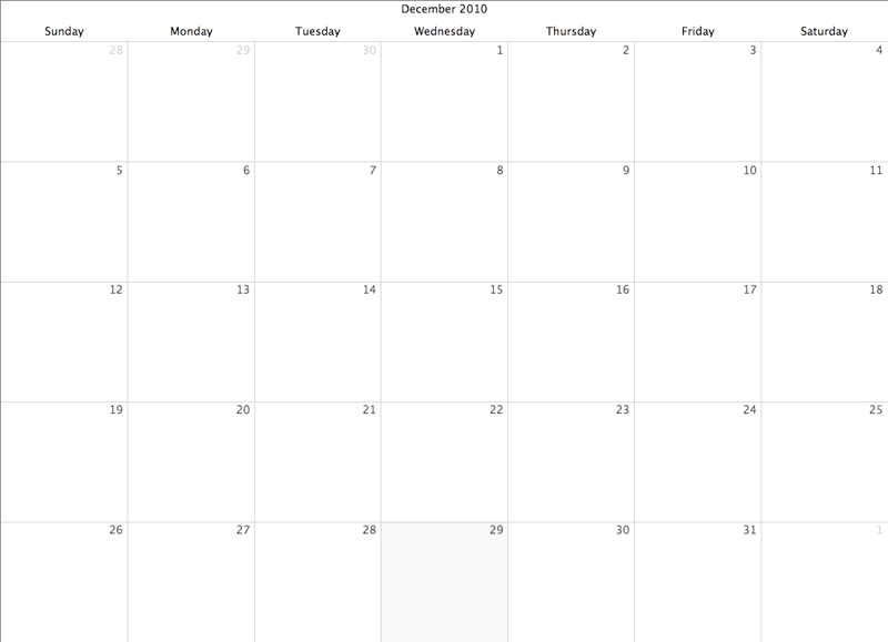 December 2010 Hunting Calendar